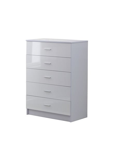 HOMCOM High Gloss 3 Piece Trio Bedroom Furniture Set Wardrobe + Chest Of Drawer + Bedside White - pic 26930 | FastDaddyshop