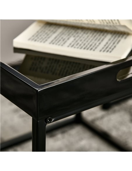 HOMCOM Modern Coffee Table Set of 2 with High Gloss Effect, Black 839-314BK - pic 27005 | FastDaddyshop