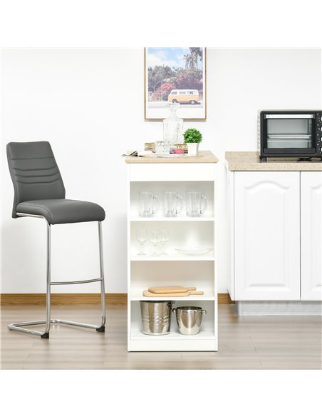 HOMCOM Bar Table, Coffee Table with 4-Tier Storage Shelf, Natural 835-494ND - pic 27047 | FastDaddyshop