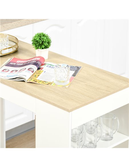 HOMCOM Bar Table, Coffee Table with 4-Tier Storage Shelf, Natural 835-494ND - pic 27048 | FastDaddyshop