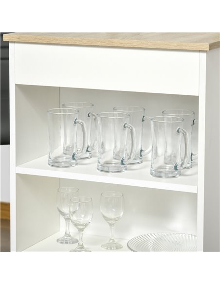 HOMCOM Bar Table, Coffee Table with 4-Tier Storage Shelf, Natural 835-494ND - pic 27050 | FastDaddyshop