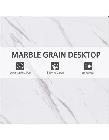 HOMCOM Bar Table with Marble Grain, Adjustable Footpads, White-Black 835-491BK - pic 27075 | FastDaddyshop