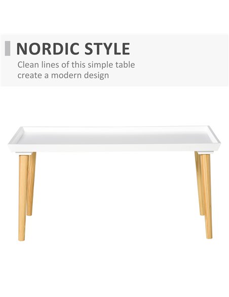 HOMCOM Tray Top Rectangle Coffee Cocktail Table, White 839-067 - pic 27081 | FastDaddyshop