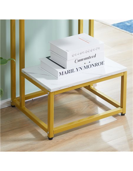 HOMCOM Double Layer End Table, Modern Coffee Table, White 839-112GD - pic 27095 | FastDaddyshop