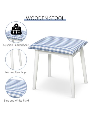 HOMCOM Dressing Table & Stool Set w/ Drawers Mirror Modern Elegant Vanity Makeup Padded Seat Home Bedroom Beauty Furniture White