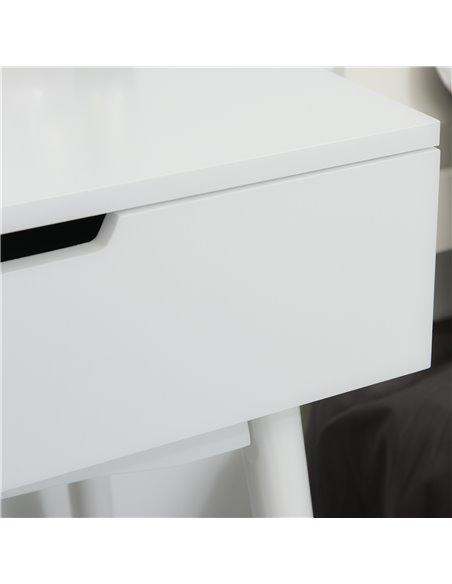HOMCOM Dressing Table & Stool Set with Drawers, Mirror, White 831-335WT - pic 27147 | FastDaddyshop
