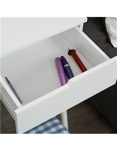 HOMCOM Dressing Table & Stool Set with Drawers, Mirror, White 831-335WT
