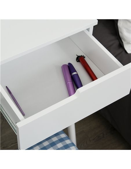 HOMCOM Dressing Table & Stool Set with Drawers, Mirror, White 831-335WT - pic 27148 | FastDaddyshop