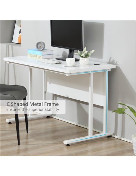 HOMCOM Home Office Computer Desk, Writing Table, White 836-385WT - pic 27227 | FastDaddyshop