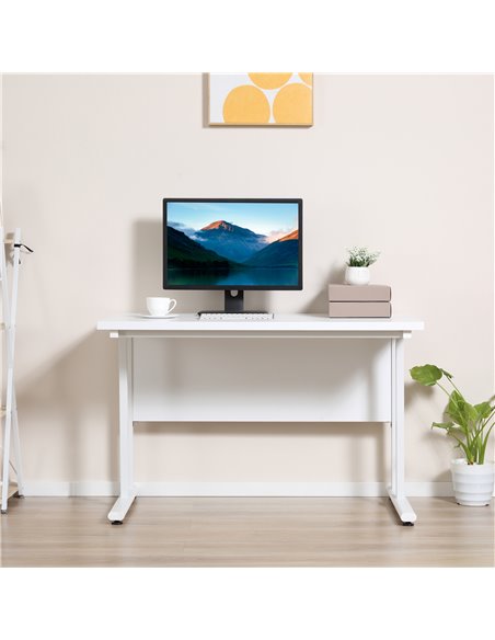 HOMCOM Home Office Computer Desk, Writing Table, White 836-385WT - pic 27228 | FastDaddyshop