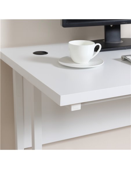HOMCOM Home Office Computer Desk, Writing Table, White 836-385WT - pic 27229 | FastDaddyshop