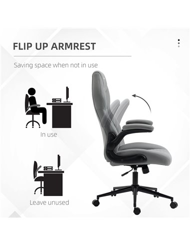 Vinsetto Home Office Computer Desk Chair, Light Grey 921-565V71LG
