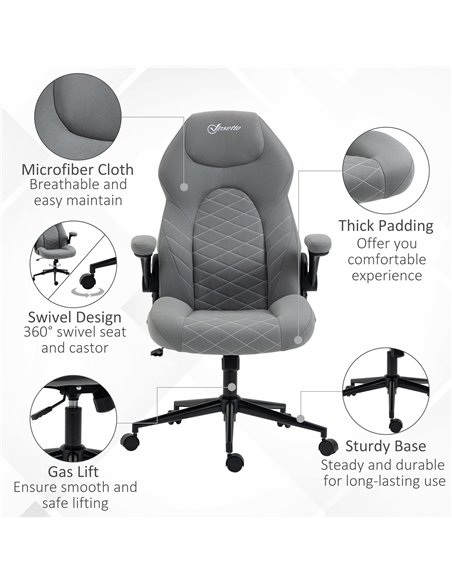 Vinsetto Home Office Computer Desk Chair, Light Grey 921-565V71LG - pic 27282 | FastDaddyshop