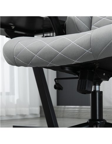 Vinsetto Home Office Desk Chair, Computer Chair with Flip Up Armrests, Swivel Seat and Tilt Function, Light Grey