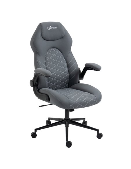 Vinsetto Home Office Desk Chair, Computer Chair with Flip Up Armrests, Swivel Seat and Tilt Function, Dark Grey - pic 27285 | FastDaddyshop