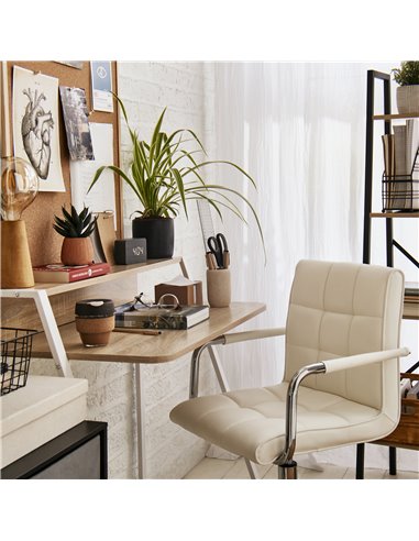 HOMCOM Home Office Chair and Computer Desk Set, White 921-P021