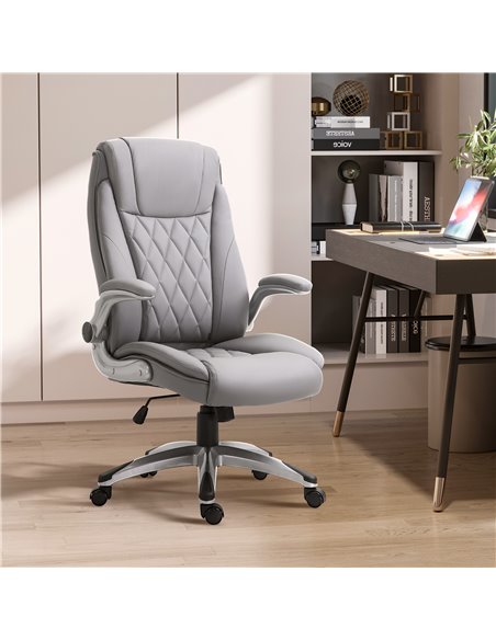 Vinsetto High Back Executive PU Leather Ergonomic Office Chair, Grey - pic 27321 | FastDaddyshop