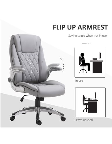 Vinsetto High Back Executive PU Leather Ergonomic Office Chair, Grey 920-063GY