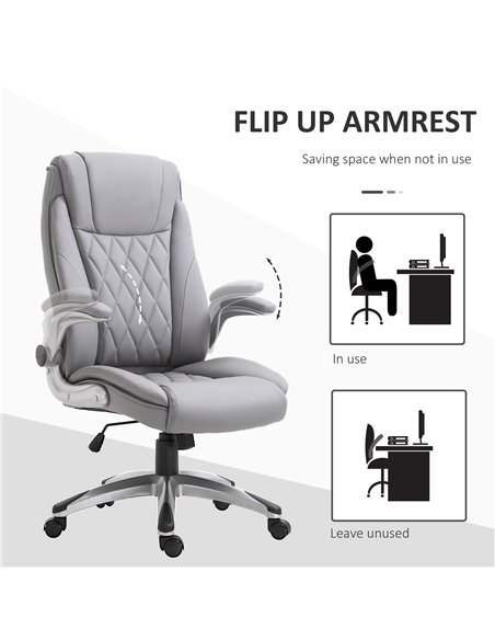 Vinsetto High Back Executive PU Leather Ergonomic Office Chair, Grey 920-063GY - pic 27324 | FastDaddyshop