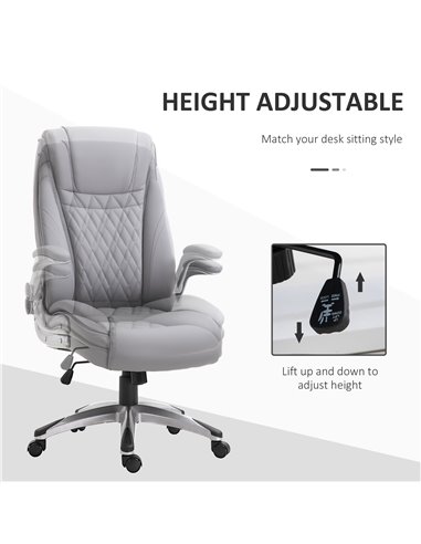 Vinsetto High Back Executive PU Leather Ergonomic Office Chair, Grey 920-063GY