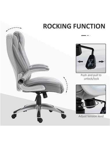Vinsetto High Back Executive PU Leather Ergonomic Office Chair, Grey