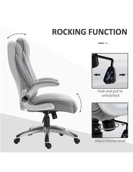 Vinsetto High Back Executive PU Leather Ergonomic Office Chair, Grey - pic 27326 | FastDaddyshop