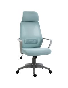 Vinsetto Ergonomic Office Chair w/ Wheel, High Mesh Back, Adjustable Height Home Office Chair - Blue
