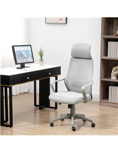 Vinsetto Ergonomic Office Chair w/ Wheel, High Mesh Back, Adjustable Height Home Office Chair - Grey 2