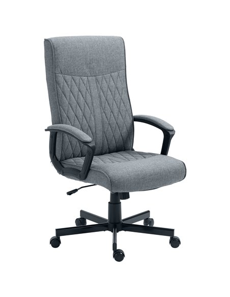 Vinsetto High-Back Home Office Linen Computer Chair with Adjustable Height and Tilt Function, Dark Grey - pic 27348 | FastDaddyshop