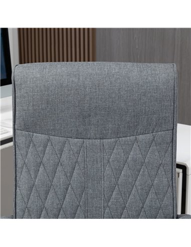 Vinsetto High-Back Home Office Linen Computer Chair with Adjustable Height and Tilt Function, Dark Grey