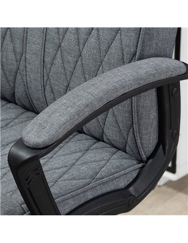 Vinsetto High-Back Home Office Linen Computer Chair with Adjustable Height and Tilt Function, Dark Grey