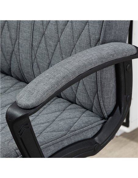 Vinsetto High-Back Home Office Linen Computer Chair with Adjustable Height and Tilt Function, Dark Grey - pic 27356 | FastDaddyshop