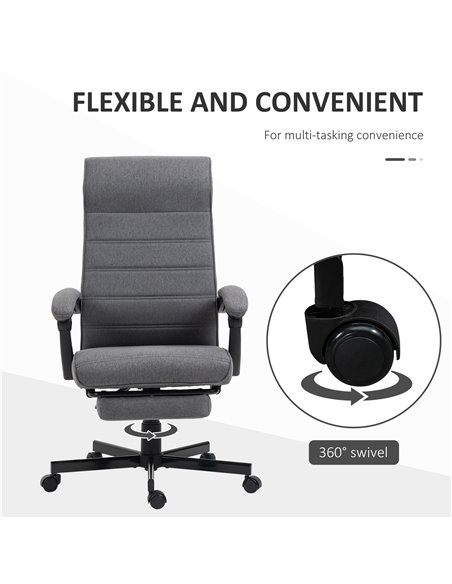 Vinsetto High-Back Home Office Linen Swivel Reclining Chair, Grey 921-610V70GY - pic 27362 | FastDaddyshop