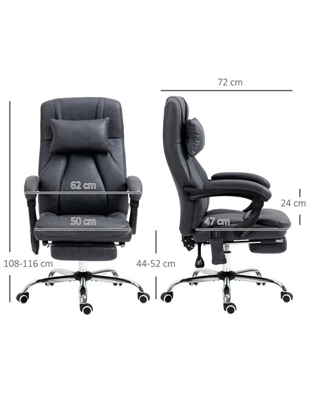 Vinsetto High Back Vibration Massage Office Chair with Headrest, Reclining Computer Chair with Footrest, Swivel Wheels, Remote - pic 27431 | FastDaddyshop