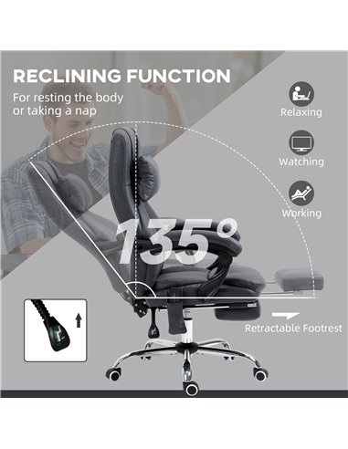 Vinsetto High Back Vibration Massage Office Chair, Dark Grey 921-642V70CG