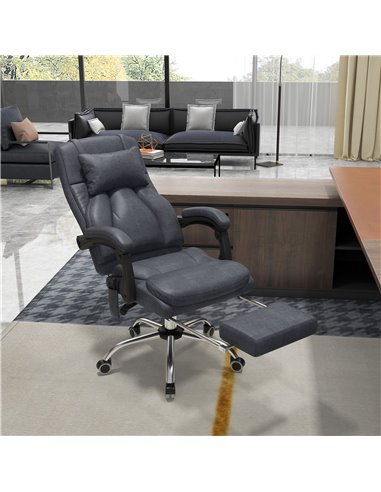 Vinsetto High Back Vibration Massage Office Chair with Headrest, Reclining Computer Chair with Footrest, Swivel Wheels, Remote