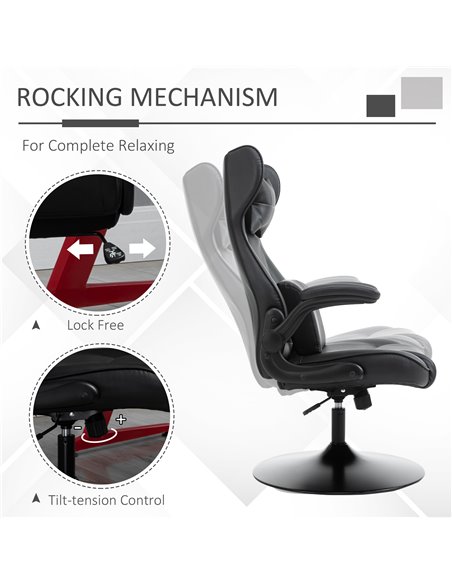 Vinsetto Racing Style Home Office Gaming Chair, Black 921-353V71BK - pic 27461 | FastDaddyshop