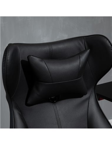 Vinsetto Racing Style Home Office Gaming Chair with Lumbar Support, Swivel Base, Flip-up Armrest, Headrest, Black