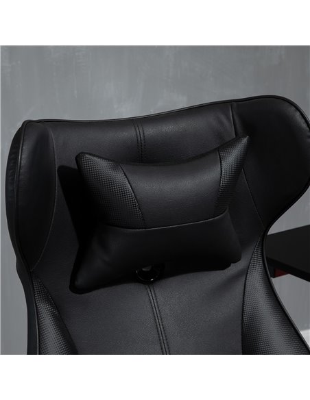 Vinsetto Racing Style Home Office Gaming Chair with Lumbar Support, Swivel Base, Flip-up Armrest, Headrest, Black - pic 27464 | FastDaddyshop