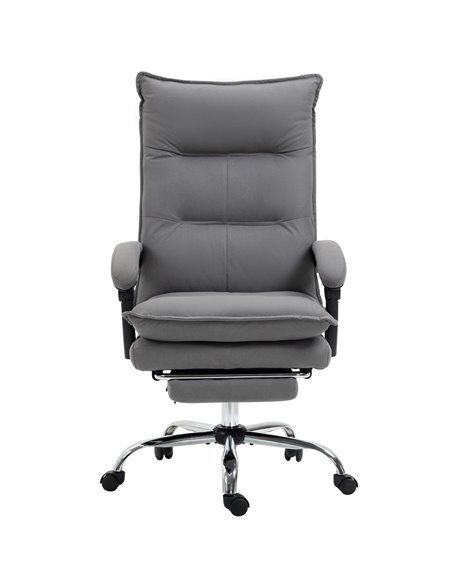 Vinsetto Reclining Vibration Massage Microfibre Office Chair with Heat, Footrest, Armrest, Double Padding, Grey - pic 27465 | FastDaddyshop