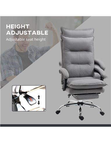 Vinsetto Reclining Vibration Massage Microfibre Office Chair, Grey 921-661V70GY