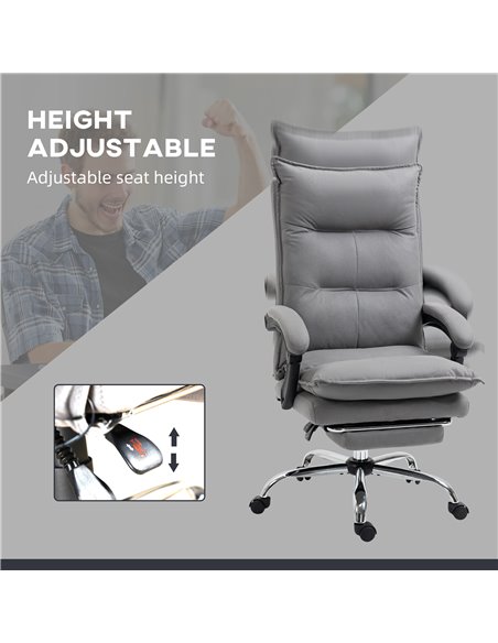 Vinsetto Reclining Vibration Massage Microfibre Office Chair, Grey 921-661V70GY - pic 27469 | FastDaddyshop