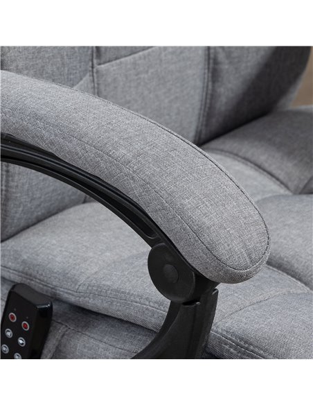Vinsetto Vibration Massage Reclining Fabric Office Computer Chair with Heat, Head Pillow, Footrest, Armrest, Grey - pic 27481 | FastDaddyshop