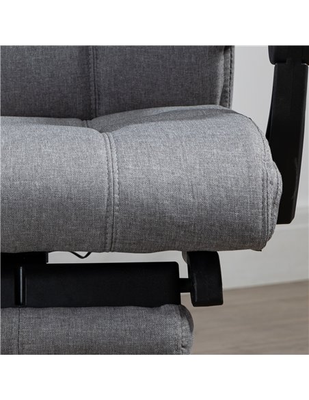Vinsetto Vibration Massage Reclining Fabric Office Computer Chair with Heat, Head Pillow, Footrest, Armrest, Grey - pic 27482 | FastDaddyshop