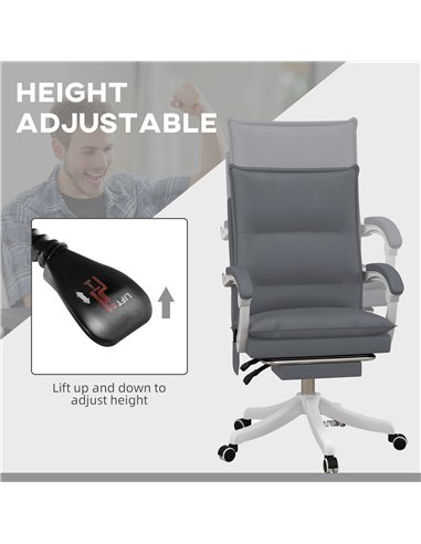 Vinsetto Vibration Massage Office Chair w/ Heat, Faux Leather Computer Chair w/ Footrest, Armrest, Reclining Back, Double-tier P
