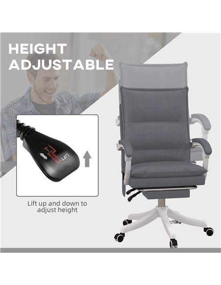Vinsetto Vibration Massage Office Chair w/ Heat, Faux Leather Computer Chair w/ Footrest, Armrest, Reclining Back, Double-tier P - pic 27487 | FastDaddyshop