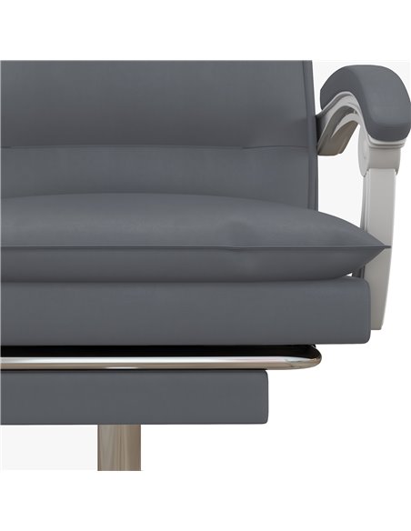 Vinsetto Vibration Massage Faux Leather Reclining Office Chair with Heat, Footrest, Armrest, Double-tier Padding, Grey - pic 27491 | FastDaddyshop