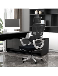 Vinsetto Mesh Reclining Office Chair with Adjustable Headrest, Lumbar Support, Foot Rest, Adjustable Height, Black 2