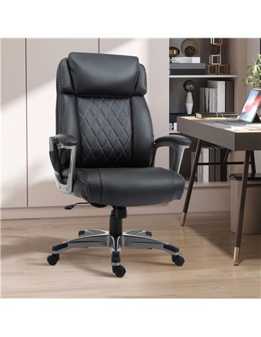 Vinsetto Executive 6-Point Vibration Massage Office Chair with Armrest, Adjustable Height, Black