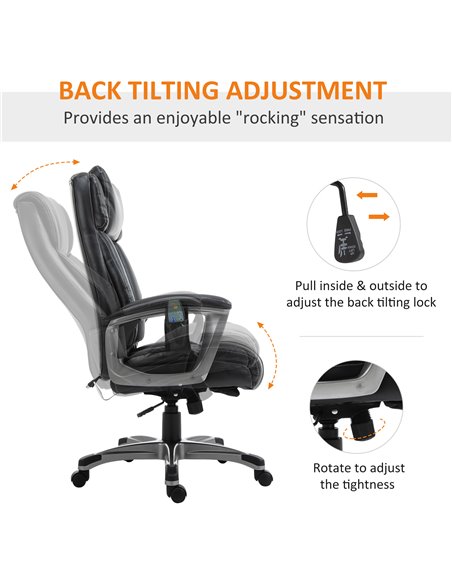 Vinsetto Executive 6-Point Vibration Massage Office Chair, Black 921-362V71BK - pic 27523 | FastDaddyshop